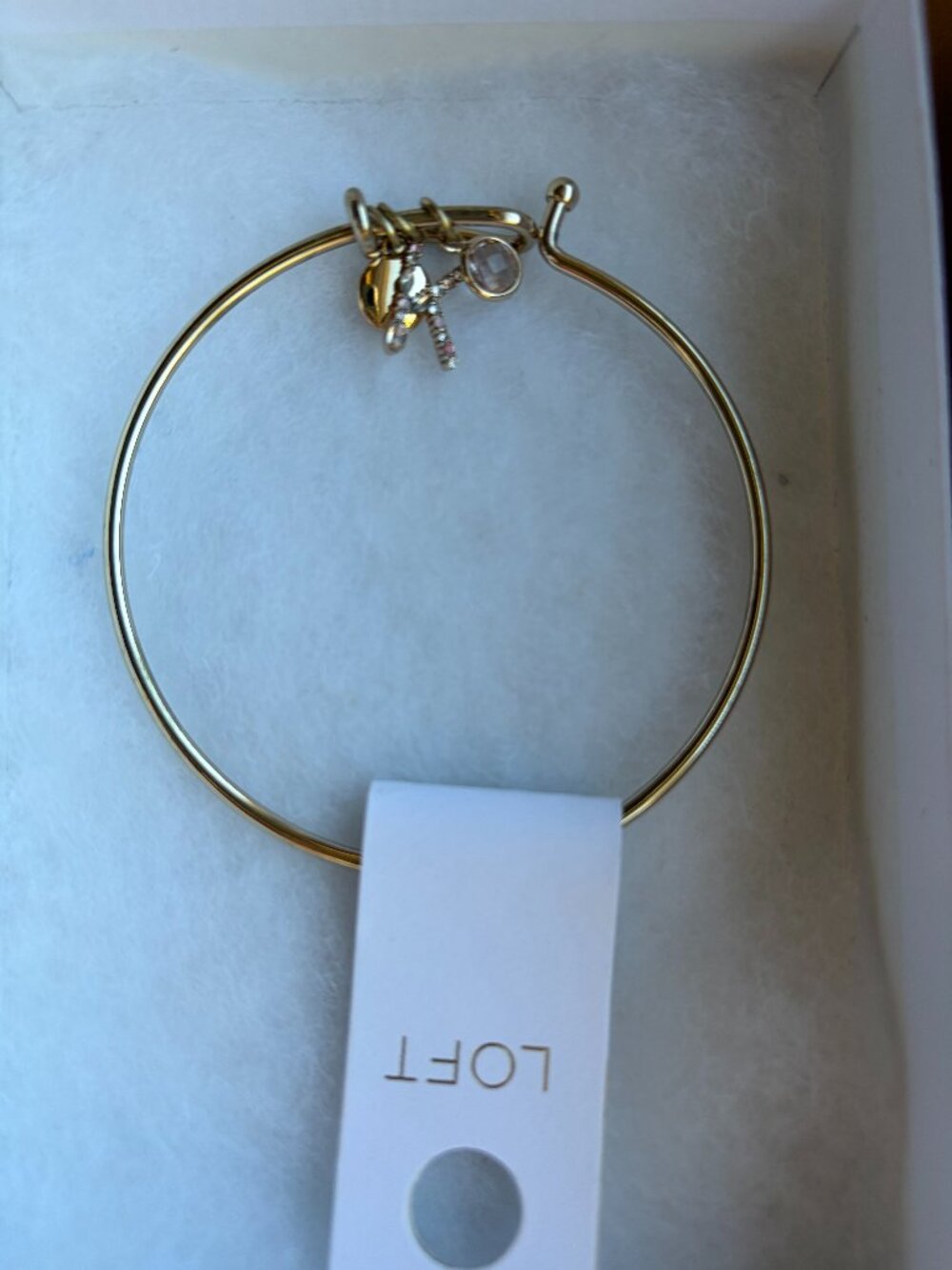 LOFT Initial "K" Charm Bangle Bracelet